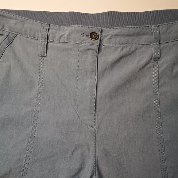 Chico's Cargo Pants Size 12 Roll Tab Hem Crop Comfort Waist Blue Grey Color - Picture 4 of 9